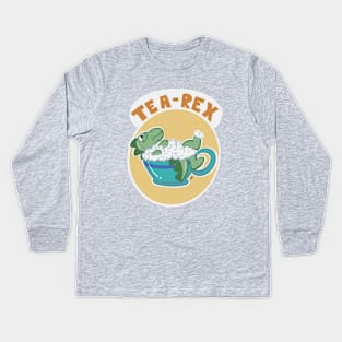 Tea-rex is taking a bubble bath Kids Long Sleeve T-Shirt